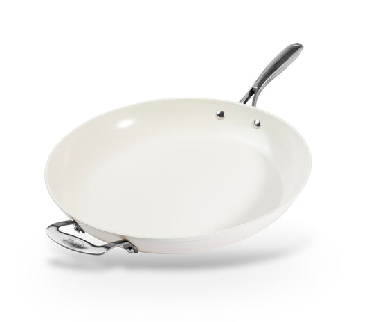 GOTHAM STEEL 14 Inch Frying Pan, Extra Large Frying Pan Skillet for Family Cooking, Non Toxic Ceramic Nonstick Coating PFOA PFOS Free, Ergonomic Stay Cool Handle, Oven and Diswasher Safe