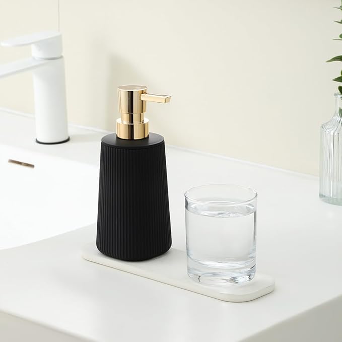 Small Soap Dispenser for Bathroom and Kitchen, Modern Farmhouse Striped Style