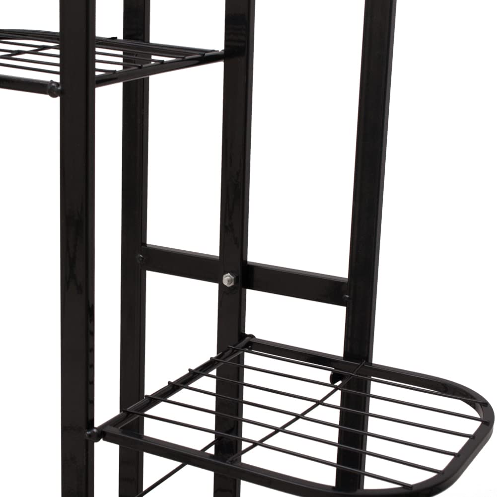 Cre Cra Tall Metal Plant Stand Indoor Outdoor 6 Tier Flower Pot Plant Stand Multi Tier Plant Holder Shelf Display Rack for Garden Patio Balcony