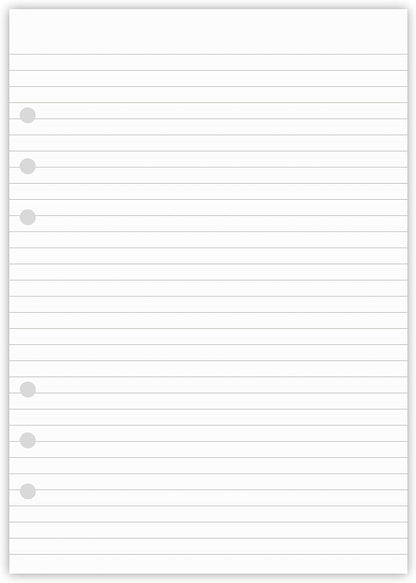 (5 Pack) A5 Lined Refills Paper for Filofax Planner/Binders/Organizer, 6 Hole Punched, Total 500 Sheets/1000 Pages, 100gsm, White, 5.8 x 8.2 Inch Filler Paper