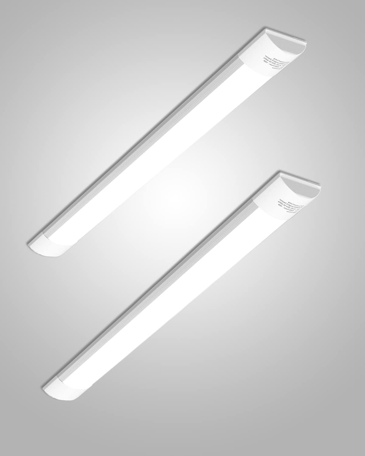 Bellanny 40W LED Batten Lights, 4ft LED Tube Light, 6500k Daylight White Ceiling Surface Mounted Light, 4800LM 180 °Beam Angle Ceiling Light for Office, Bathroom, Kitchen (2 Packs)