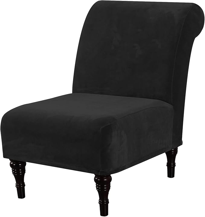 H.VERSAILTEX Armless Accent Chair Covers Thick Velvet Armless Chair Slipcovers