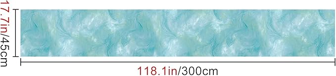 HOMETITUTE Blue Marble Wallpaper Peel and Stick Ocean Style 118.1x17.7 Inches
