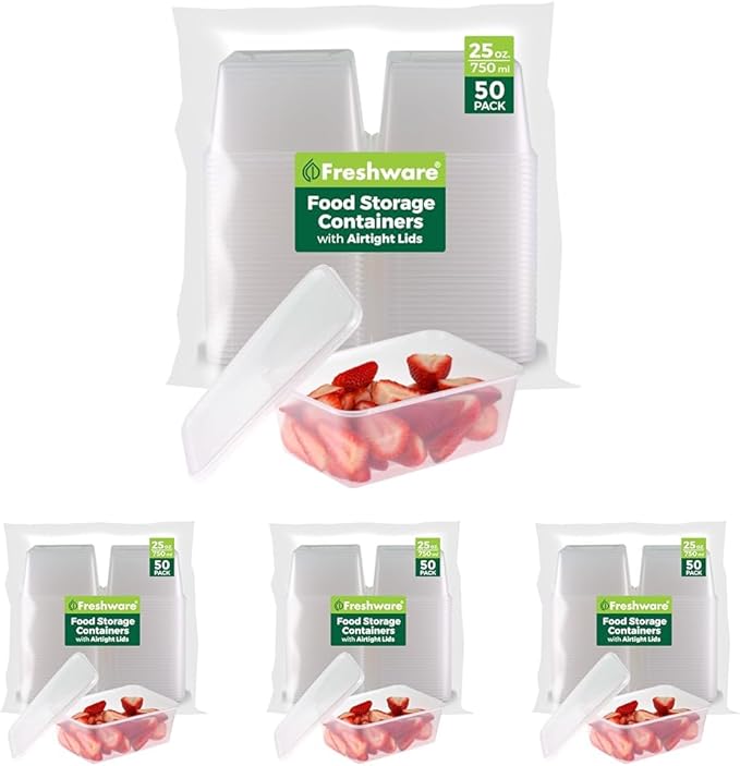 Freshware Food Storage Containers 25 oz Plastic Deli Containers