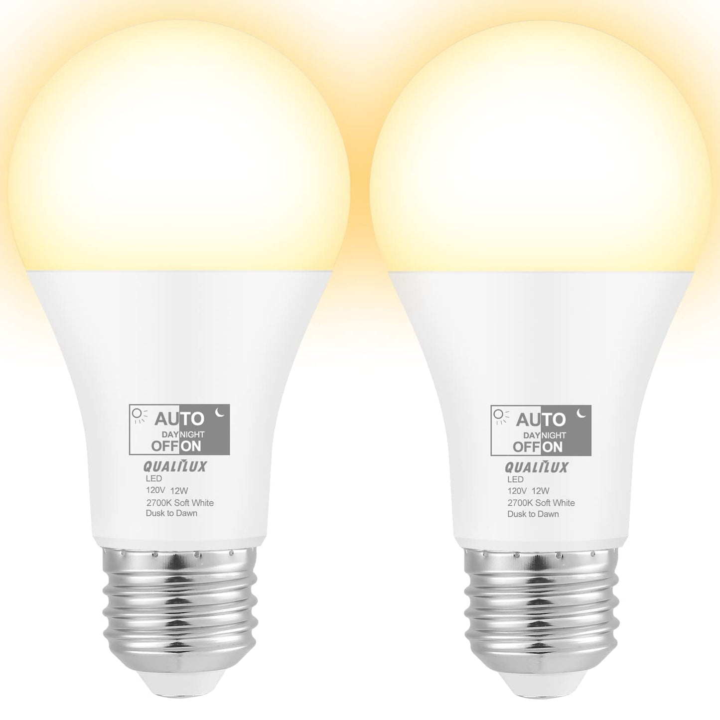 Dusk to Dawn Light Bulbs, Auto On/Off Light Sensing LED Bulbs Outdoor, Vintage Amber, Edison ST19 2-Pack, 6.5W 700LM 60W Equivalent, HQ-H027