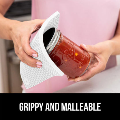 GORILLA GRIP BPA-Free Soft Silicone Oven Mitts and Pot Holders Sets, Heat Resistant Waterproof Cooking Gloves, Thick Cotton Lining, Flexible Gripping for Baking Grilling, Kitchen Trivets, Turquoise