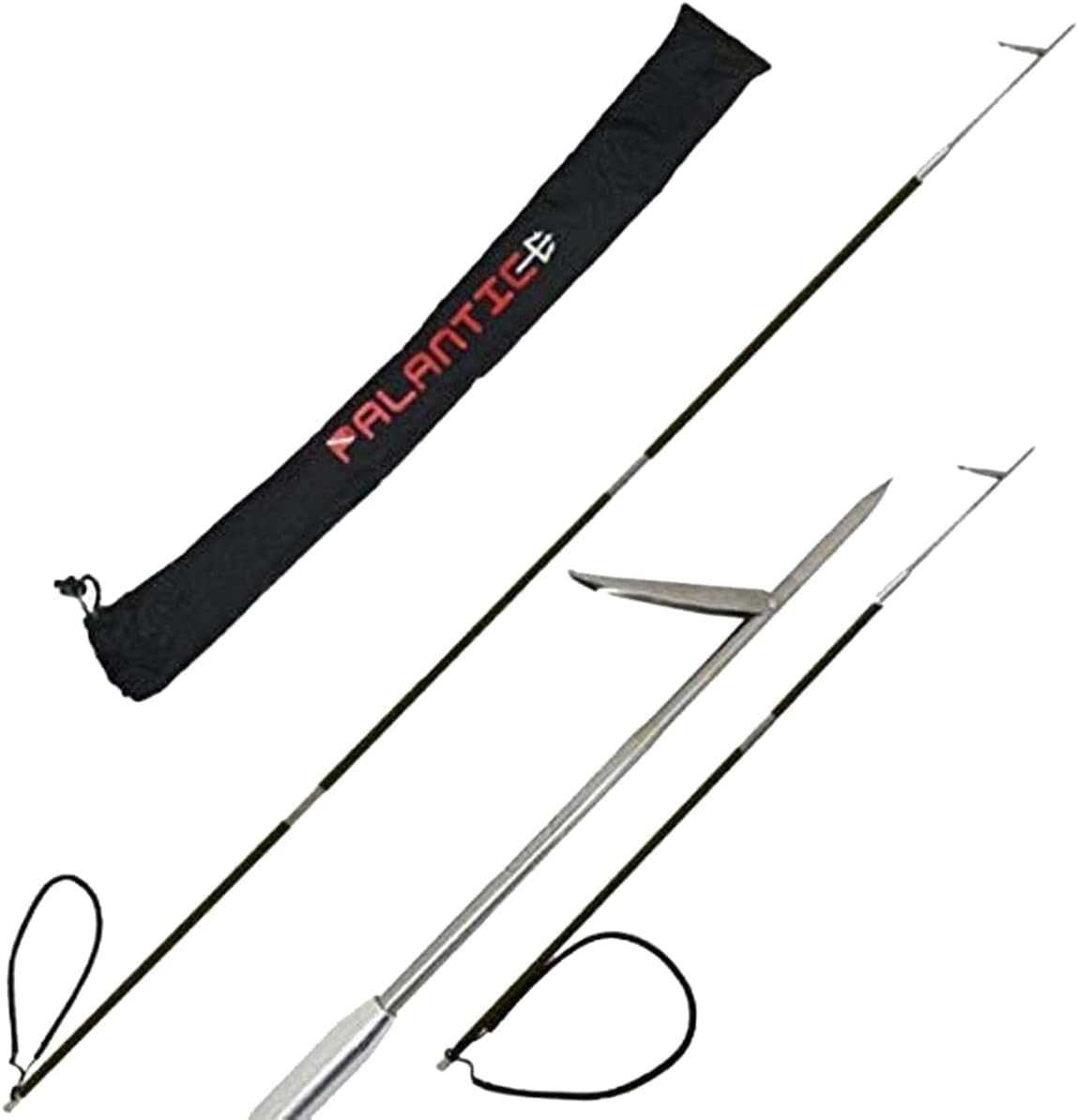 Scuba Choice Carbon Fiber 7' Travel Spearfishing 3-Piece Pole Spear Single Flopper Tip, One Size, Black