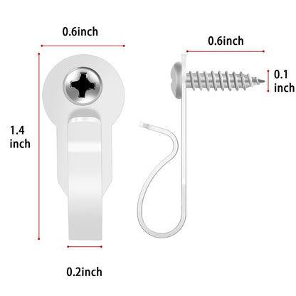 HiGift 36 Pack Light Hanger Hooks, White Stainless Steel Screw in Hook for Hanging Outdoor Lights, Rope Light Clips for Christmas and Holiday Decor, Wire and Fairy Led Lights
