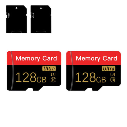 2 Pack Micro memory card 128 GB with Adapter, C10/U3/UHS-I/A1, TransFlash Card, TF card for Camera, Smartphone, Tablet, Drone (Red 128GB *2)