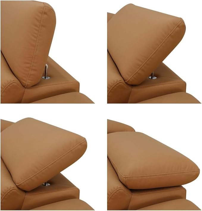 Power Recliner Sectional Sofa, L-Shaped Living Room Furniture Set, Light Brown