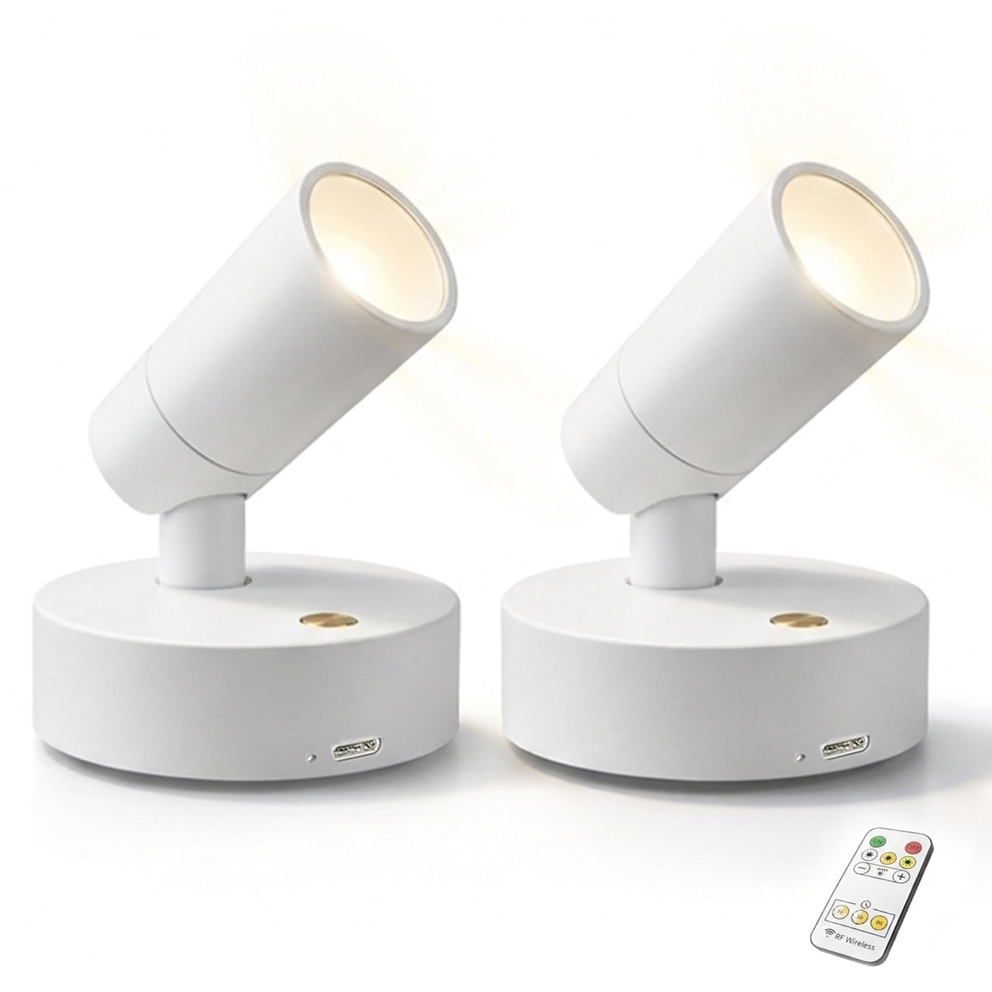 Lsoppn Magnetic Rechargeable Picture Light 2 Pack, Wireless Art Spotlight with Remote & Touch Control, 3 Color Temps Dimmable Wall Light, 2000mAh Battery Accent Lighting for Painting, Gallery, Display