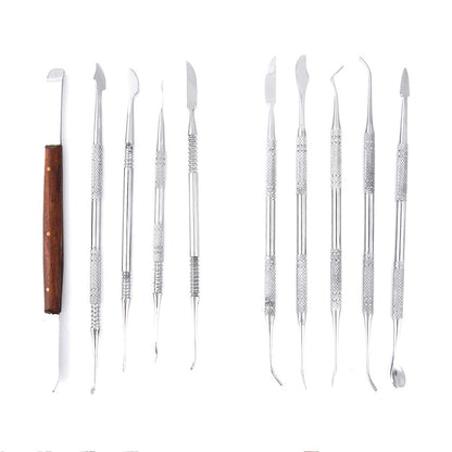 LVCHEN Wax Carving Tools - 10PCS Stainless Steel Wax Carvers Set Sculpture Chisel Tools Double-Ended Pottery and Polymer Clay Tools and Carrying Case
