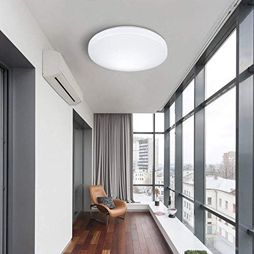 RAWNICE Bathroom Lights Ceiling,24W,4000K Natural White 29CM,Round Indoor Flush Mount Ceiling Lamp for Bedroom Bathroom Kitchen Hallway Office Stairwell