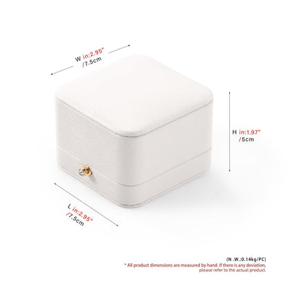 Woodten White Leather Earrings Pendant Gift Box Microfiber Interior Earrings Box for Valentines