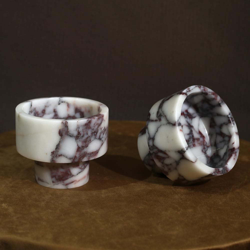 Modern Marble Tealight Holders, Luxurious Votive Candle Holders for Home Decor, Natural Stone Pillar Candle Holder for Table Centerpieces, Elegant Wedding Dinner Party Table Decor