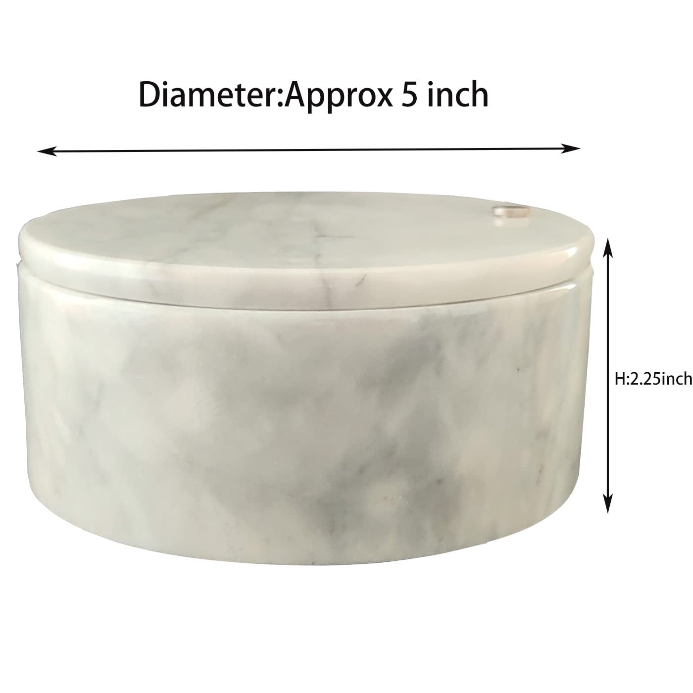 Ritadeshop Salt and Pepper Bowl/Dual Compartment Cellar with Swivel Top for Salt, Spice and Herbs Storage (Gray White)