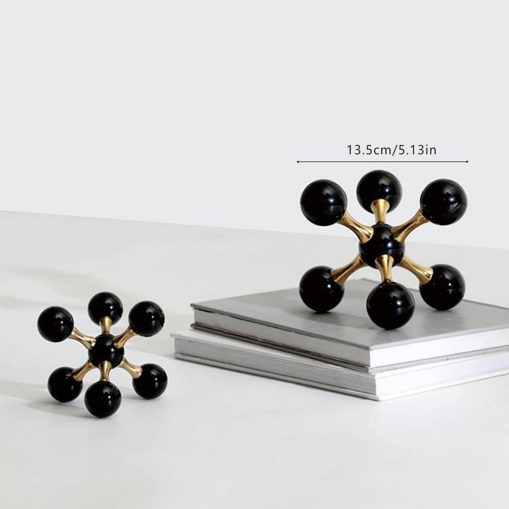BAHUJIDA Luxurious Black Crystal and Alloy Molecular Ball Living Room Desktop Decoration Crystal Molecules, for Birthday Friends Gatherings, Home or Office Counter Decoration Accessories