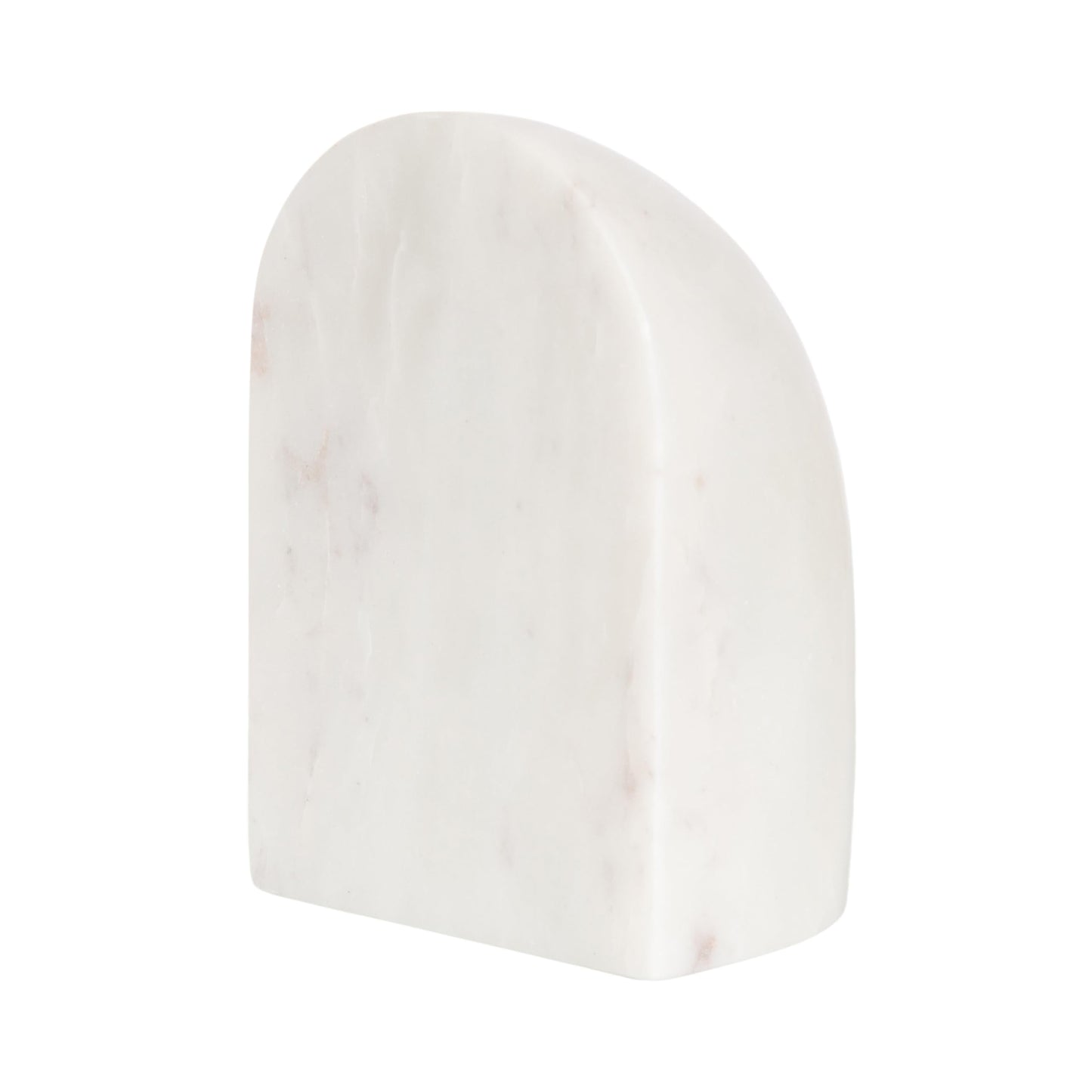 Kate and Laurel Brookhart Modern Two-Piece Marble Bookends for Bookshelf Decor, Set of 2, 4 x 4 x 6, White Marble, Decorative Stone Bookend Set for Use as Wall Shelf Filler or Entryway Table Decor