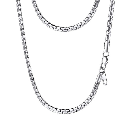 PROSTEEL Stainless Steel Chain Necklace Men Jewelry Flat Chain Trendy Long Necklace 28inch