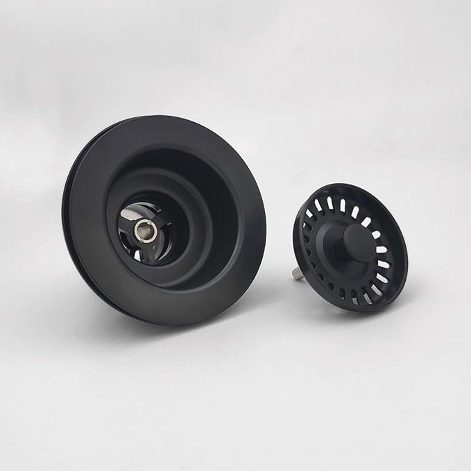 3-1/2 Inch Polymer Black Sink Drain Assembly