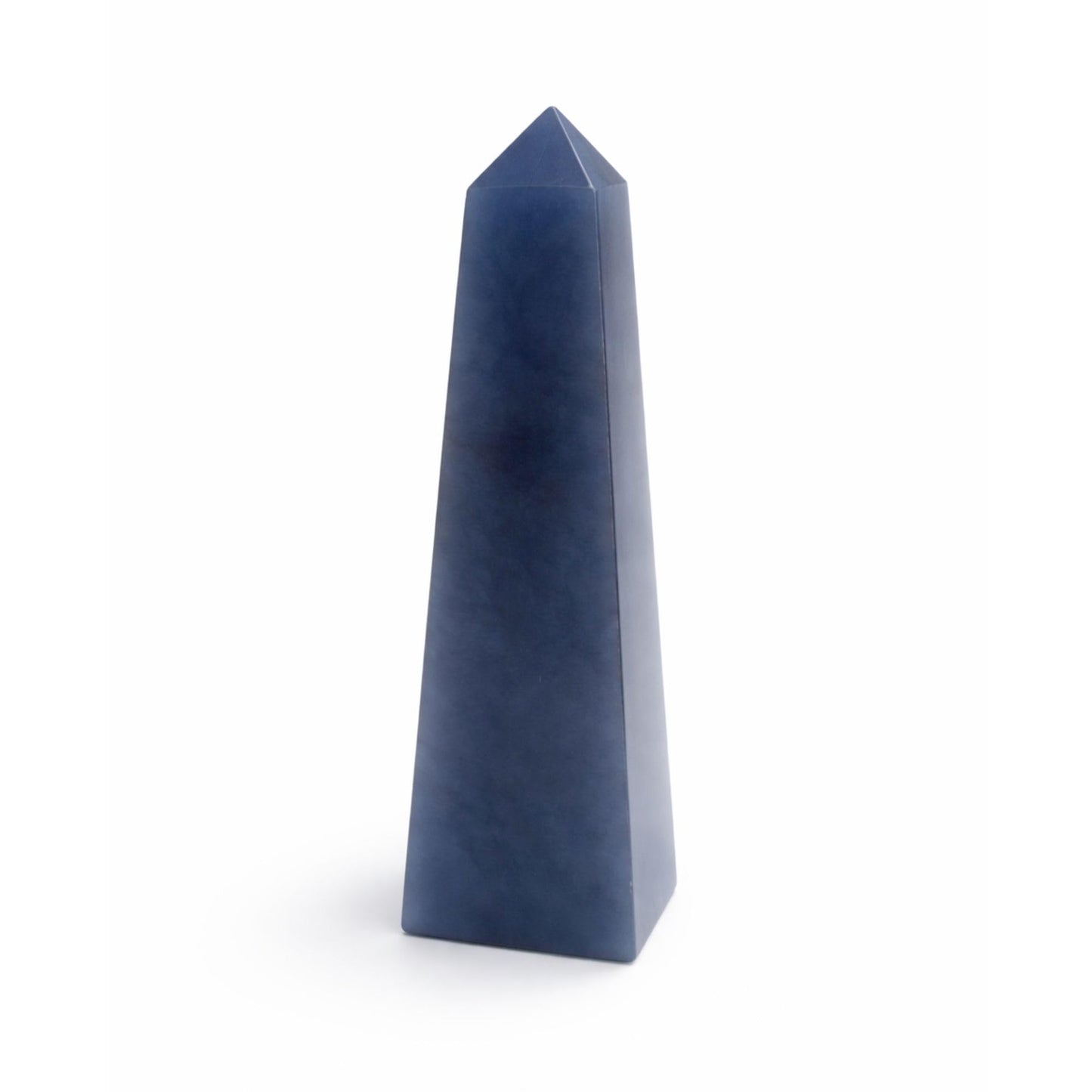 Angelite Crystal Obelisk Tower - Real Crystals for Reiki, Meditation & Throat Chakra Healing - Natural Blue Stone from Peru - Ideal for Calming - Gift for Birthday, Mother's Day (5 to 6 oz)