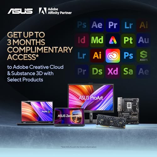ASUS ProArt Display 14” 1080P Portable Touchscreen Monitor (PA148CTV) - Full HD, IPS, 100% sRGB/Rec.709, Color Accuracy ΔE < 2, Calman Verified, USB-C Power Delivery, Micro HDMI, Tripod Socket,Black