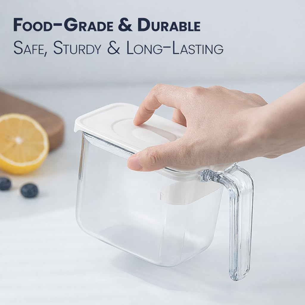 Mistifi Little Whale Seasoning Containers (Set of 2, White) – Airtight Spice Boxes with One-Press Lid & Built-In 2g Measuring Spoon, Food-Grade Storage Jars for Salt, Sugar & Spices