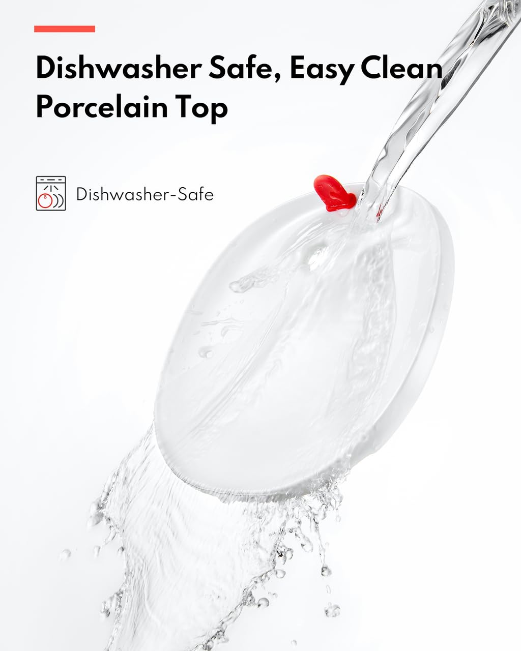 Homerunpet Cat Water Fountain Porcelain-Tray with Self-Cleaning Wireless-Pump, Ultra Quiet Pet Water Fountain for Cats and Dogs, Easy to Clean and Assemble, Filters Included, Smart LED Light, 68oz/2L