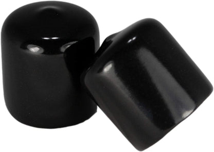 Prescott Plastics 1" (25.4mm) Outer Diameter Flexible Plastic Hole Caps, Round Black Metal Tubing End Caps, Strong Furniture Leg Inserts, Impact & Weather Resistant, Made in The USA - 4 Pack