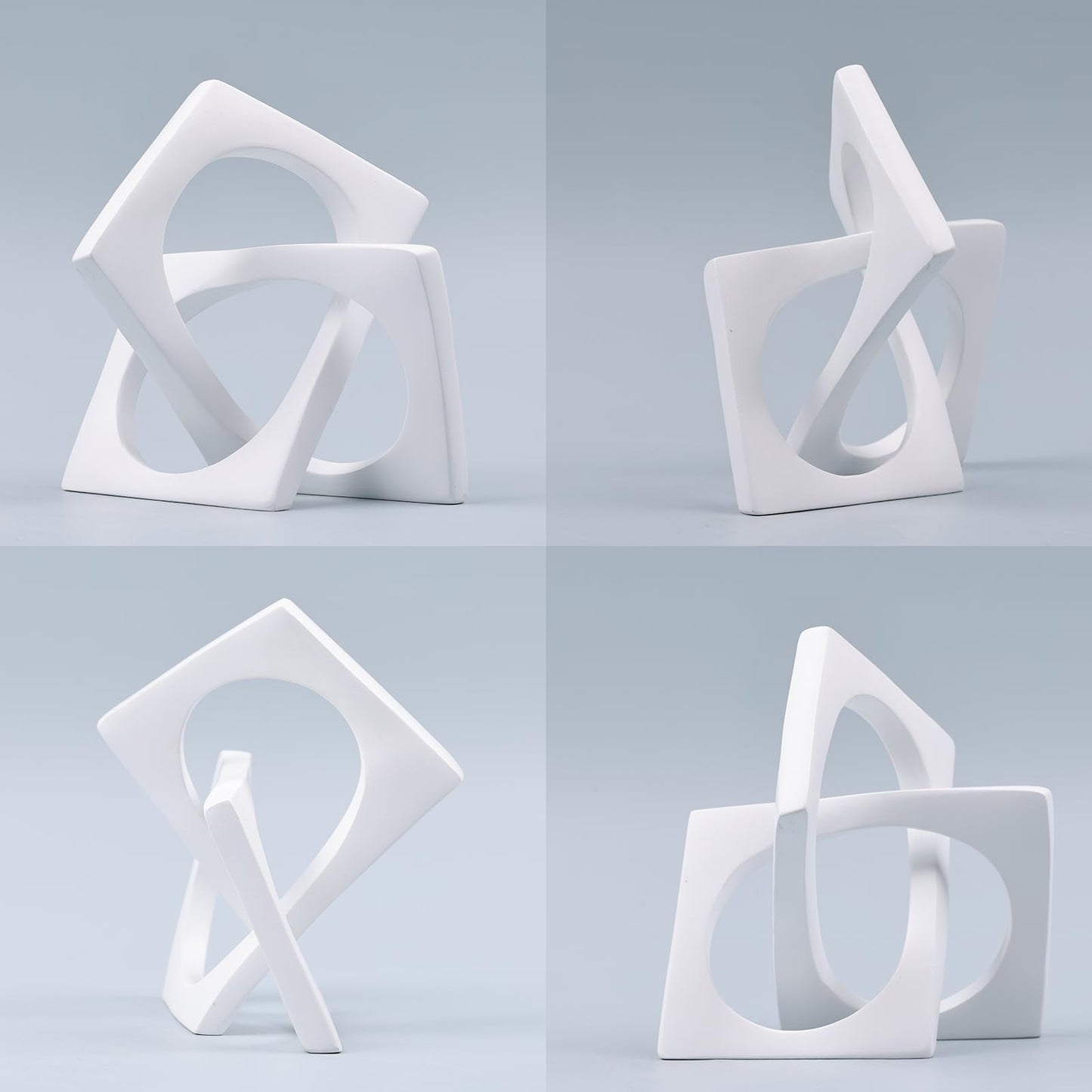 DOVDOV Geometric Cube White Knot Decorations, Geometric Sculptures, Modern Home Decorations for Home Decor Accents, Dining Tables, on Shelves, Consoles, entryway Tabletop centrepieces