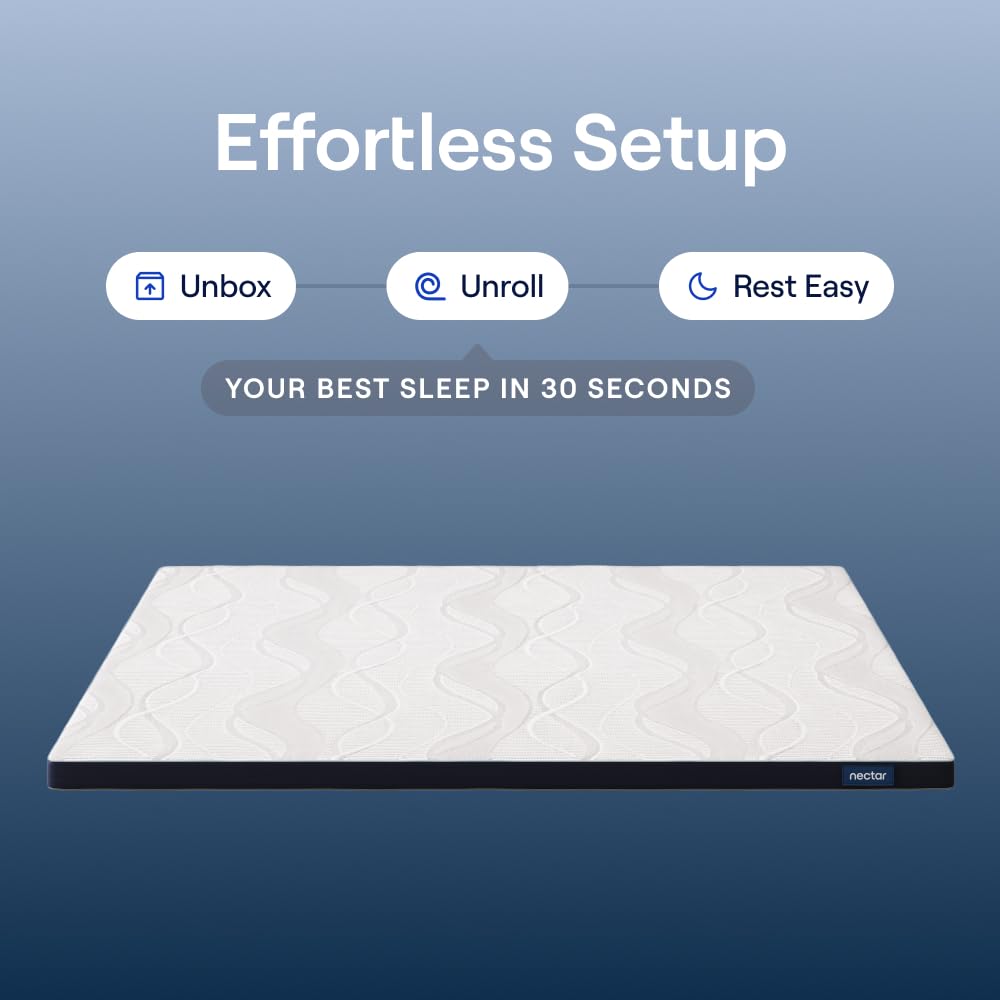 Nectar Soft Mattress Topper - King - 2" Gel Memory Foam Mattress Topper - Breathable & Comfortable - Back Pain Relief - Cooling Comfort, Enhanced Support, and Spine Alignment