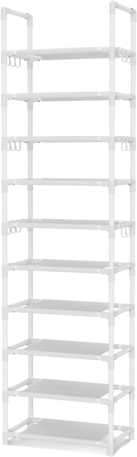 VTRIN 10 Tiers Tall Shoe Rack Holds 20-25 Pairs of Shoes Sturdy Vertical Shoe