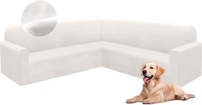 HDCAXKJ Corner Sectional Couch Covers Velvet Stretch L Shape Sofa Cover Soft