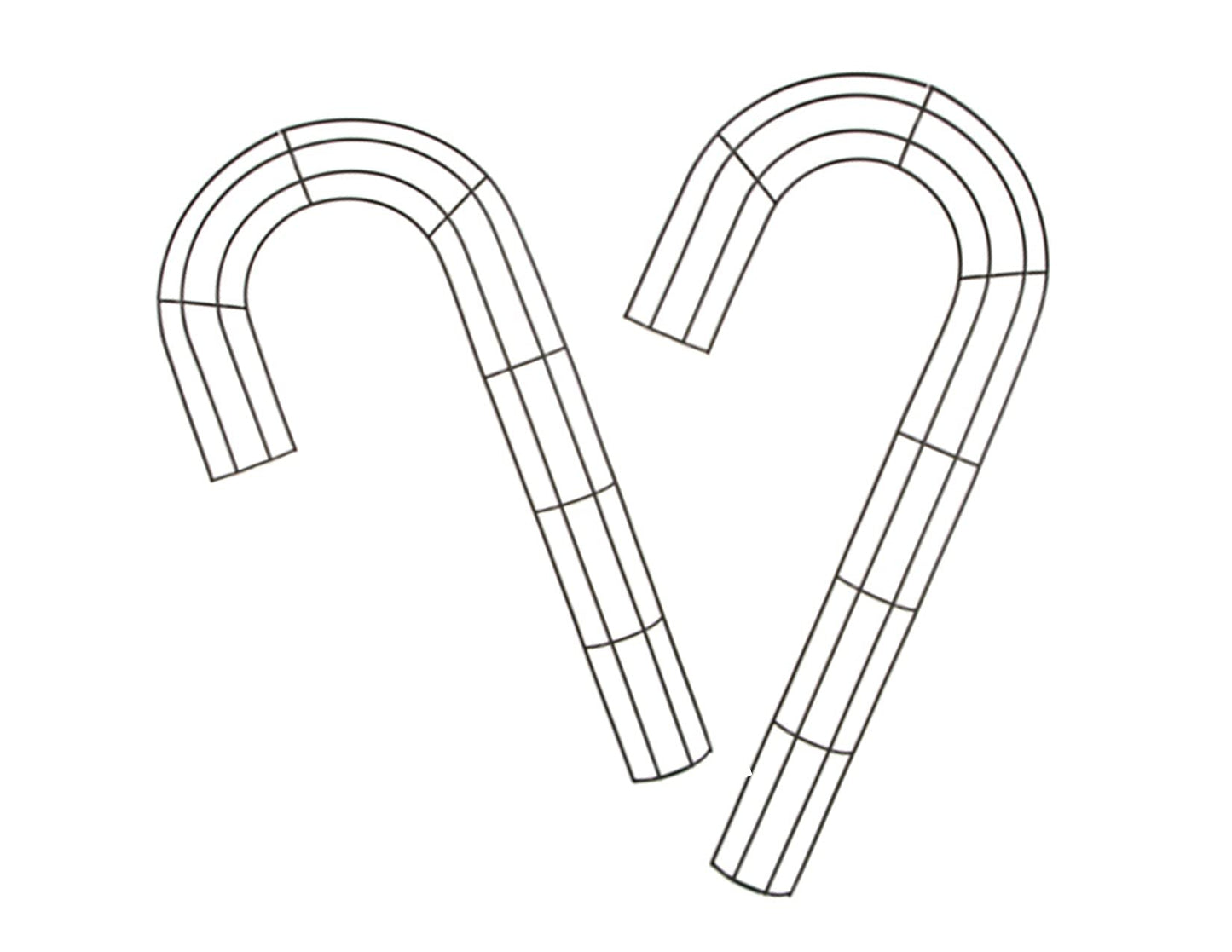 Steelpangal - (2) Large Candy Cane Wreath Wire Forms 20.5" L x 3" W x 1" D Christmas Design Décor Unicorn Horse Living 3D Door Wall Holidays Oblong Events Parties Support ^ Bonus