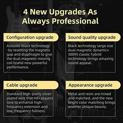 KZ ZSN PRO X Wired Earbuds, in-Ear Monitor Headphones with Dual Driver-Clear Sound and Ergonomic Custom-Fit Earpieces (S/M/L),Gaming Earbuds,3.5mm Jack for Phones Computer Laptops (Black Without Mic)