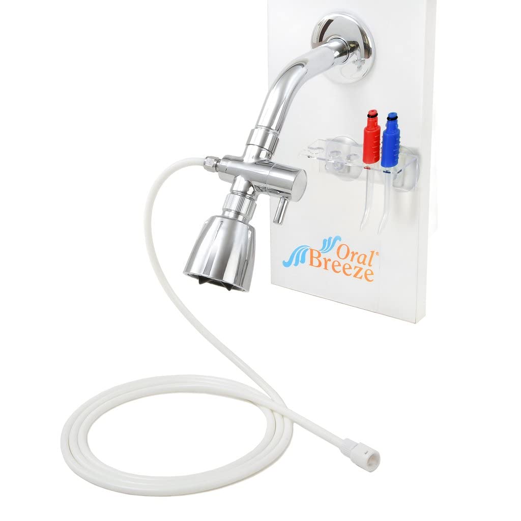 Oral Breeze ShowerBreeze | Oral Irrigator & Water Pick Teeth Cleaner for Braces, Gums, Implants | Shower-Powered, No Batteries, No Mess | Adjustable Pressure & Unlimited Warm Water