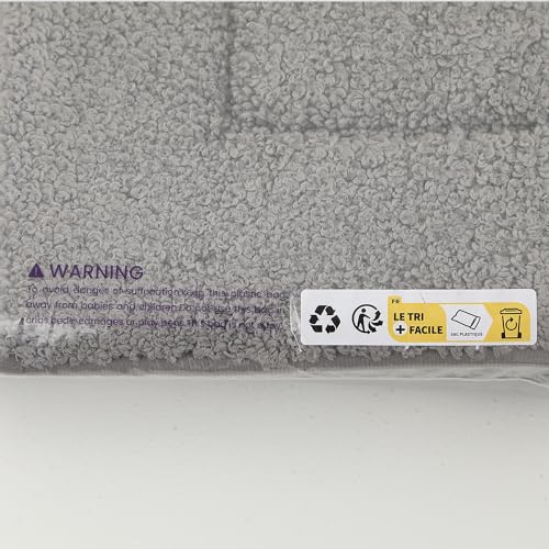 DEXI Ultra Soft Bath Mat 40 x 60 cm, Non-Slip Absorbent Microfiber Mats, Machine Washable Quick Dry Rugs, Bathroom Accessories Decor, Grey