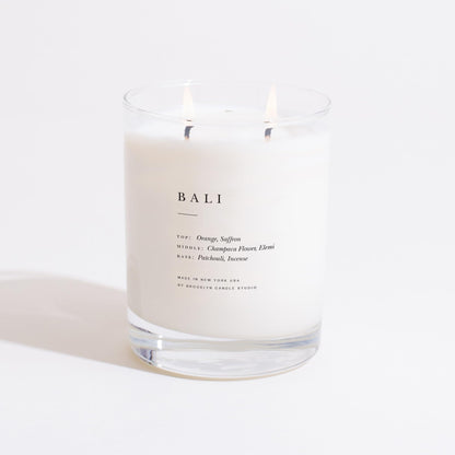 Brooklyn Candle Studio Bali Classic 2 Wick Candle - Luxury Scented Candle, Vegan Soy Wax, Hand Poured in The USA, 70 Hour Slow Burn Time - 13oz