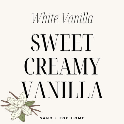 Sand + Fog Scented Candle - White Vanilla - Additional Scents and Sizes – 100% Cotton Lead-Free Wick - Luxury Air Freshening Jar Candles - Perfect Home Décor for Your Cocktail Table – 34 oz