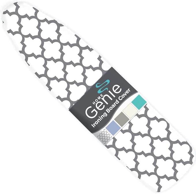 HOME GENIE Ironing Board Cover, Extra Thick Padding, Scorch Resistant Silicone