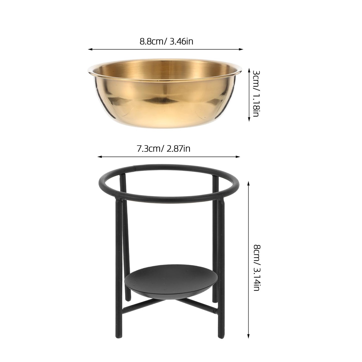 NUOBESTY Essential Oil Warmer with Stainless Steel Bowl Wax Melt Diffuser Oil Burner for Tealights Aromatherapy Burner for Meditation Room Accessories Modern Home Decor