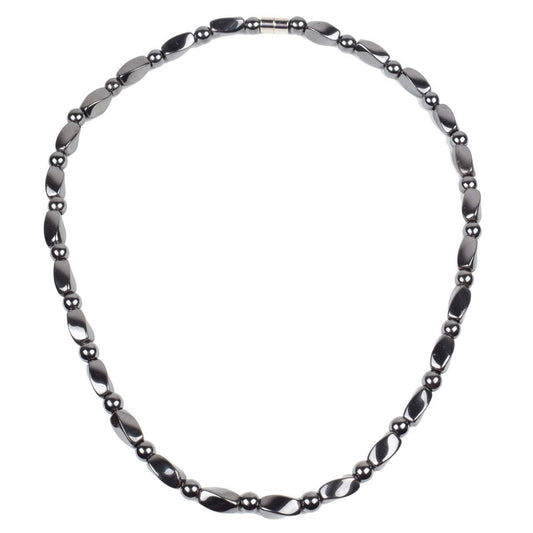 IRUMENG Magnetic Hematite Necklace for Men Women, Magnetic Stone Necklace to Soothe Neck Shoulder Discomfort, Reduce Fatigue Improve Daily Relaxation-21.6 inch (55cm)