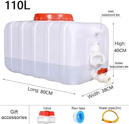 SXKJDM Large Plastic Water Storage Tanks Emergency Water Storage 50L/80L/110L/200L Camping & Hiking Water Storage Water Container Multifunctional Water Tank(Size:110L/29gallon)