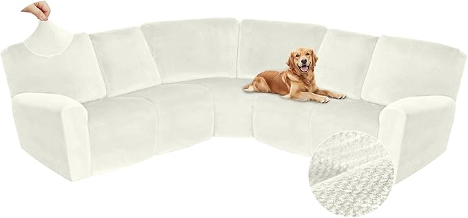 Arfntevss Sectional Recliner Couch Covers Velvet Corner Sectional Sofa Cover