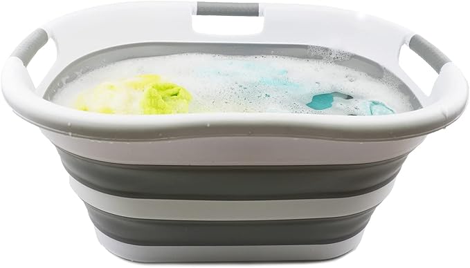 SAMMART 40L Collapsible Plastic Laundry Basket