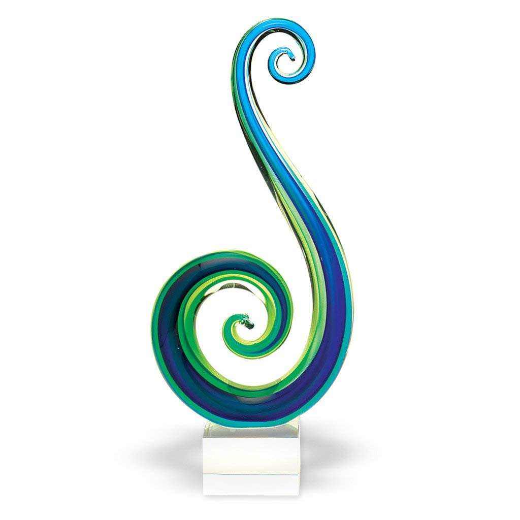Badash Marina Murano-Style Art Glass Sculpture Centerpiece, 14 Inch