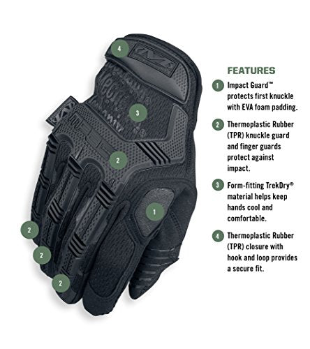 Mechanix Wear - M-Pact Covert Gloves (Small, Black) MPT-55-008