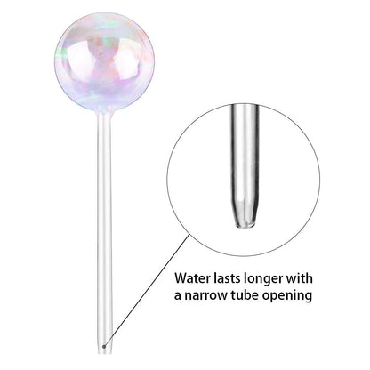 [2 PCS] Light Iridescent Rainbow Gradient Color Clear Glass Self-Watering System Spikes, Self Watering Globes, Self Watering Bulbs, Automatic Plant Waterer Bulbs