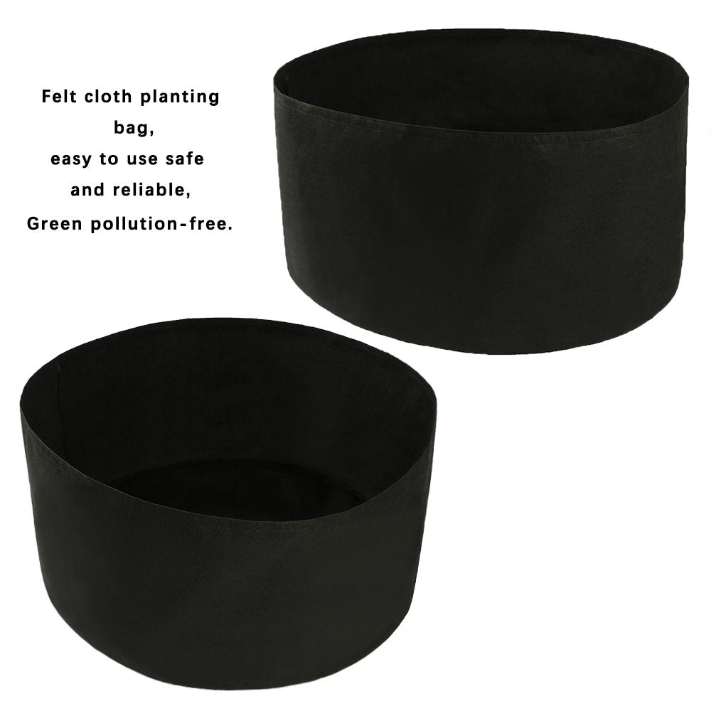 belupai 150 Gallon Round Fabric Planter, 46x20in Plant Grow Bag Felt Planting Container for Flowers Vegetables Fruits, Black Fabric Raised Garden Planting Bed for Gardening Outdoor(Black)