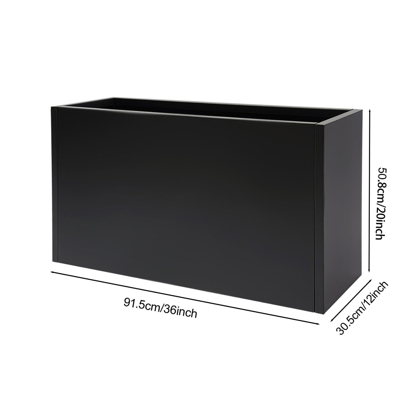 Ginelm 38”L x 15”W x 15”H Metal Long Planter Box for Outdoor Plants Large Rectangular Planter Boxs Spliced Flower Pot for Flowers Garden